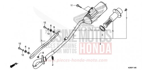 SILENCIEUX D'ECHAPPEMENT (CRF125F/FB E/H/J) CRF125FH de 2017